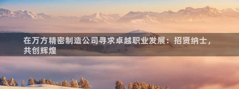 下载彩神乐发V1：在万方精密制造公司寻求卓越职业发展：招贤纳士，
共创辉煌
